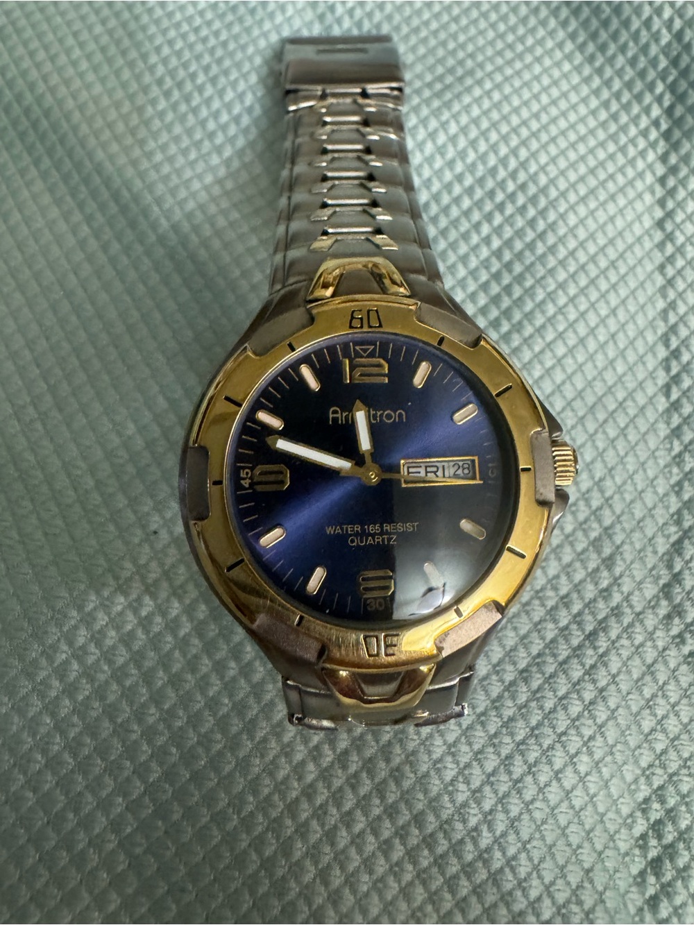 Armitron Two-Tone Gold & Silver Men's Watch with Blue Dial